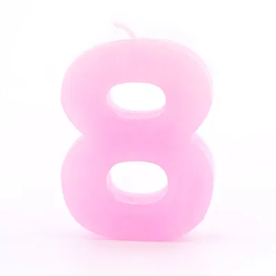 Zahlenkerze 8 Rosa für Geburtstage, Jubiläen und andere Anlässe