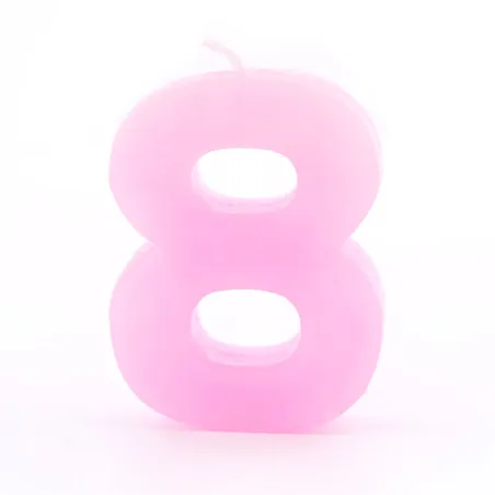 Candela numerica 8 rosa per compleanni, anniversari e altre occasioni