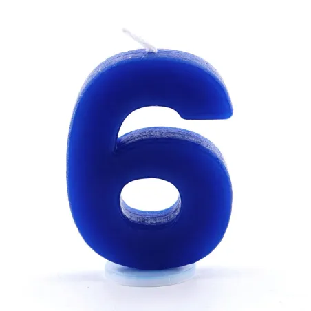 Candela numero 6 blu per compleanni, anniversari e altre occasioni