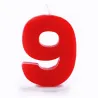 Candela numerica 9 rossa per compleanni, anniversari e altre occasioni