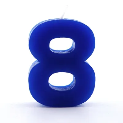 Zahlenkerze 8 Blau für Geburtstage, Jubiläen und andere Anlässe
