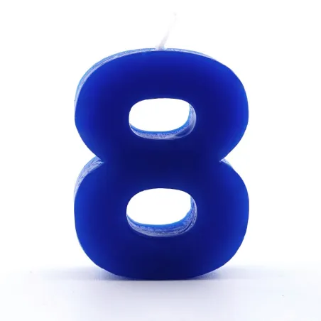Candela numero 8 blu per compleanni, anniversari e altre occasioni