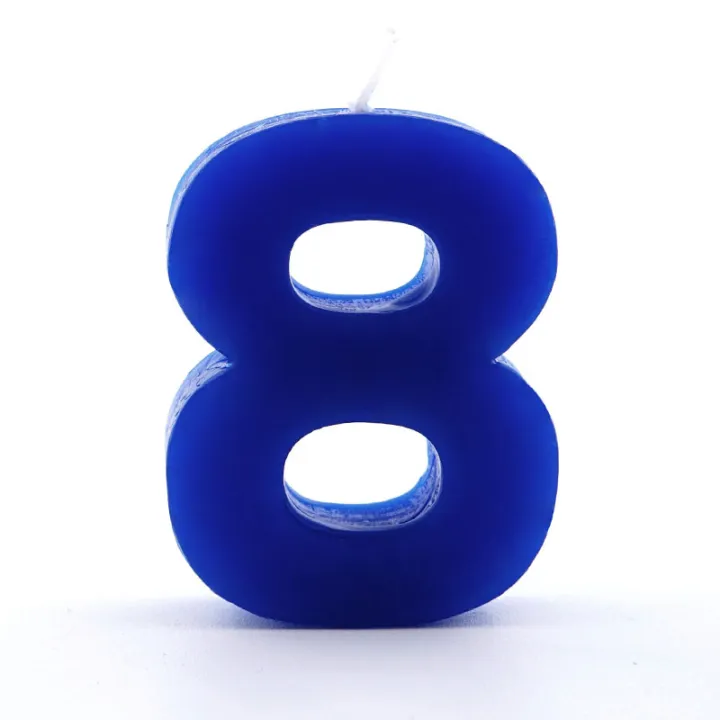 Candela numero 8 blu per compleanni, anniversari e altre occasioni