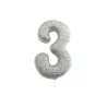 Candela numerica 3 glitter argento per compleanni, anniversari e altre occasioni