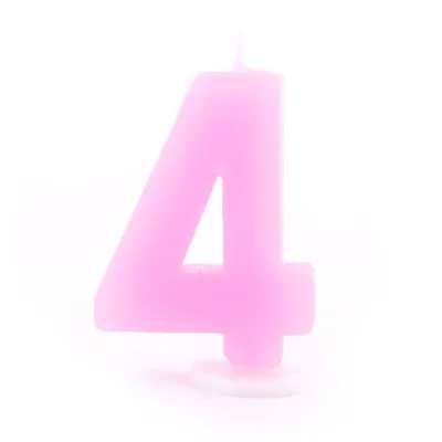 Zahlenkerze 4 Rosa für Geburtstage, Jubiläen und andere Anlässe