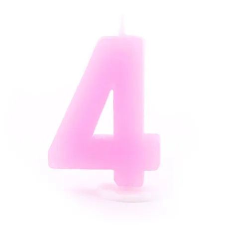 Candela numerica 4 rosa per compleanni, anniversari e altre occasioni
