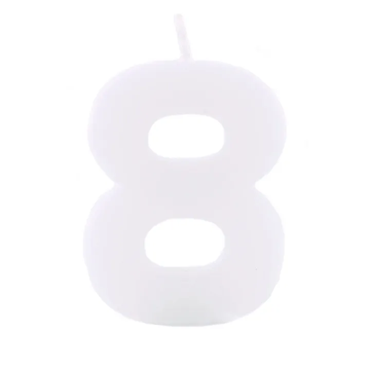 Candela numerica 8 bianca per compleanni, anniversari e altre occasioni