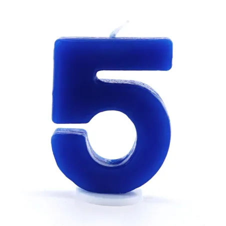 Candela numero 5 blu per compleanni, anniversari e altre occasioni