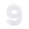 Bougie numérotée 9 Blanc pour anniversaires, jubilés et autres occasions