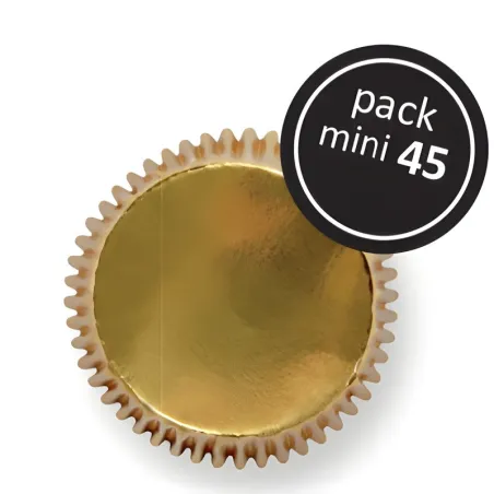 Pirottini Mini Cupcake Metallic Oro, 45 pezzi