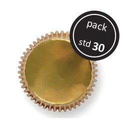 Cupcake molds metallic gold, 30 pieces