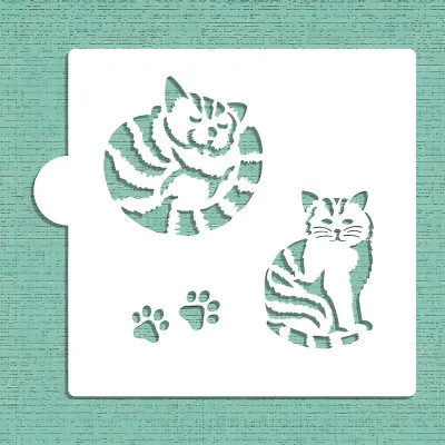 Stencil Gestreifte Katze für edle Dekorationen