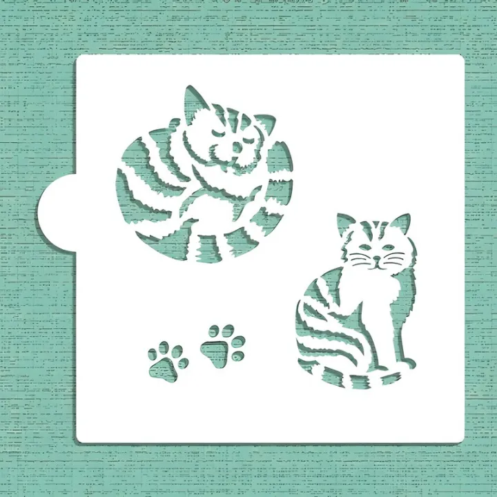 Stencil Gestreifte Katze für edle Dekorationen