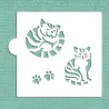 Stencil chat rayé pour des décorations raffinées