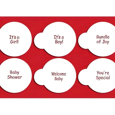 Baby Schriftzug Stencils für süsse Worte auf Ihren Desserts
