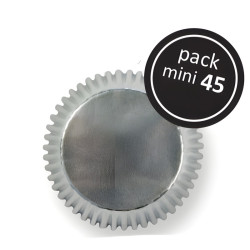 Mini Cupcake Förmchen Metallic Silber, 45 Stück
