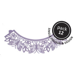 Cupcake wrapper papillons lilas, 12 pièces