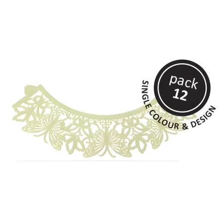 Cupcake Wrapper Butterflies Yellow, 12 pieces
