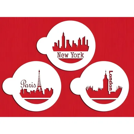 Stencils City Skyline, 3 pieces