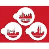 Stencil City Skyline, 3 pezzi