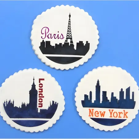 Stencils City Skyline, 3 pieces