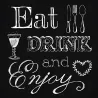 Eat, Drink and Enjoy Black Servietten, 20 Stück