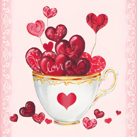 Serviettes Love, 20 pièces