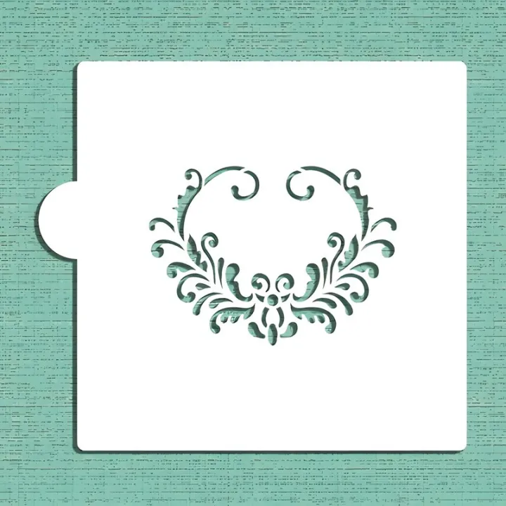 Stencil ovale a cuore per parole dolci sui dessert