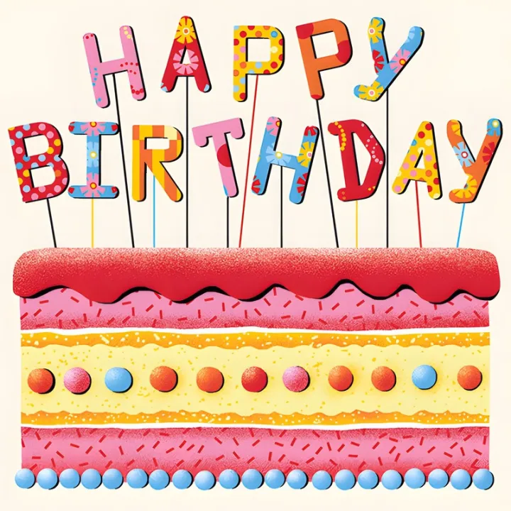 Birthday Cake napkins, 20 pieces