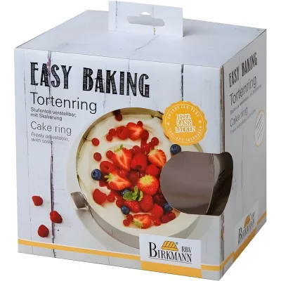Tortenring verstellbar Ø 18 - 30 x 10 cm für Torten und Biskuit