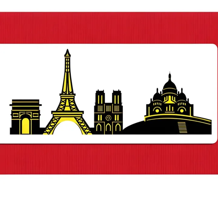 Paris City Skyline Stencil, Set of 2 for Sweet Motifs
