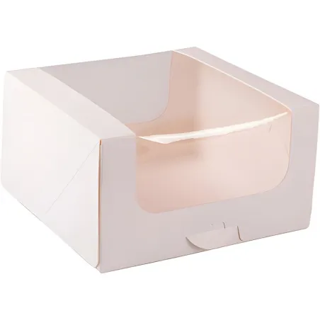 Scatola per torte con finestra bianca 16 x 16 x 9 cm