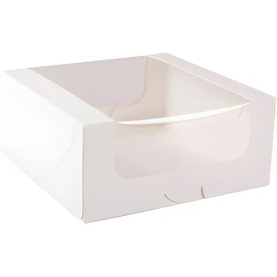 Tortenschachtel mit Fenster Weiss 20 x 20 x 9 cm