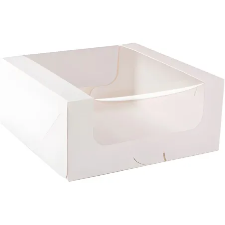 Cake box with window white 20 x 20 x 9 cm