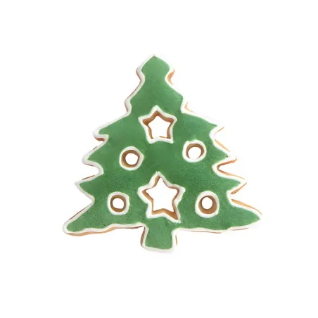 Emporte-pièce sapin avec étoiles et boules en métal