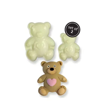 2er Prägeset Teddybären für süsse 3D Dekorationen