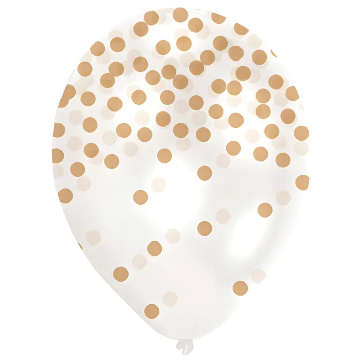 Palloncini con coriandoli dorati, 6 pezzi