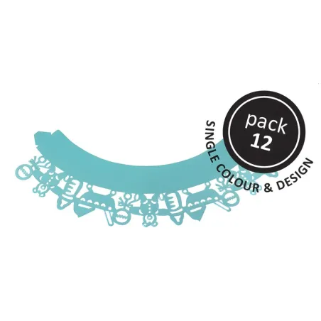 Cupcake Wrapper Baby Azzurro, 12 pezzi
