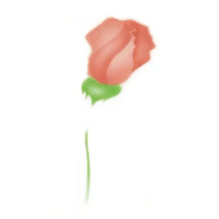 Airbrush stencil rose and gift