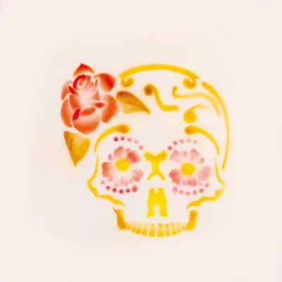 Airbrush Schablone Totenkopf Tattoo