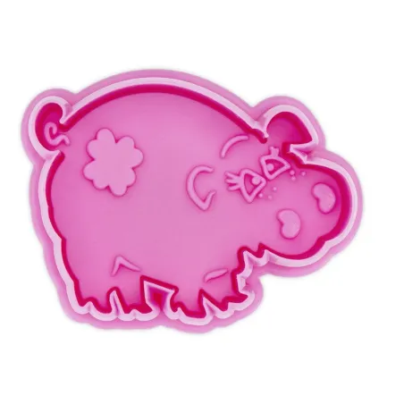 Cookie cutter with lucky pig ejector for beautifully decorated biscuits