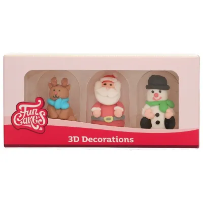 Zuckerdekor 3D Weihnachtsfiguren – essbare Weihnachtsfiguren für Cupcakes und Torten | miniSchoggi