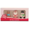 Sugar decoration 3D Christmas Figures – edible Christmas figures for cupcakes and cakes | miniSchoggi
