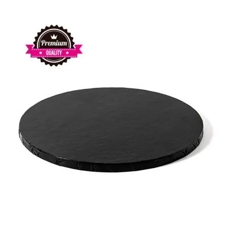 Piatto torta rotondo extra forte nero Ø 25 cm per un trasporto sicuro