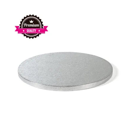 Cake plate round extra strong silver Ø 28 cm for safe transport
