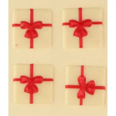 Decorazioni di cioccolato regali bianco – 12 decorazioni di cioccolato commestibili per cupcake e torte | miniSchoggi