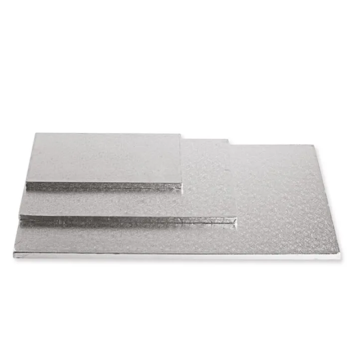 Plateau à gâteaux Rectangulaire extra fort Argent 30 x 40 cm pour un transport sûr
