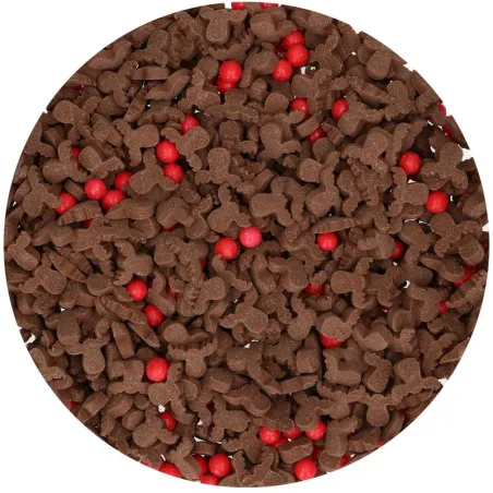 Sprinkle decor reindeer – edible Christmas sprinkle decor with reindeer head and red sugar pearls | miniSchoggi
