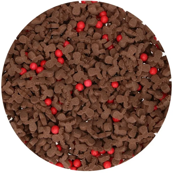 Sprinkle decor reindeer – edible Christmas sprinkle decor with reindeer head and red sugar pearls | miniSchoggi