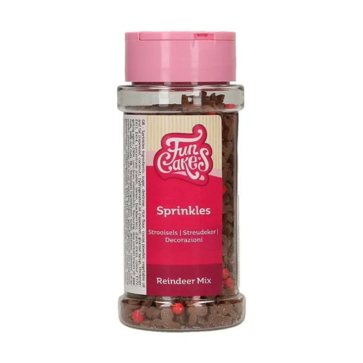 Sprinkle decor reindeer – edible Christmas sprinkle decor with reindeer head and red sugar pearls | miniSchoggi